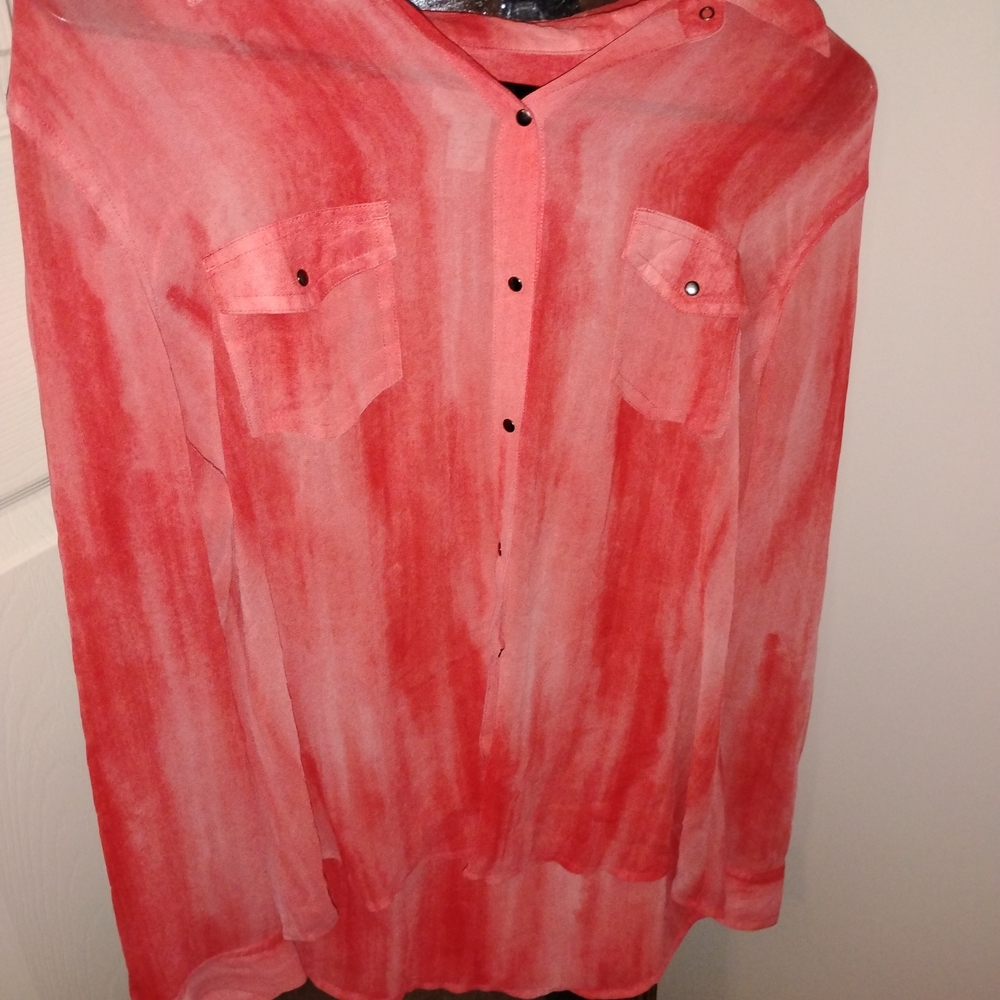 Chico's Striking Red Button-Down Shirt